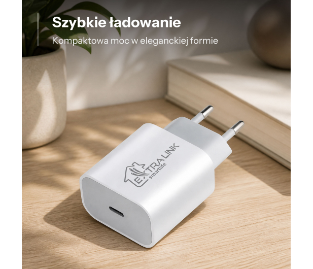 ExtraLink SMART LIFE CHARGER 20W, USB-C, WHITE, CHARESL03 - 1570046 - zdjęcie 2